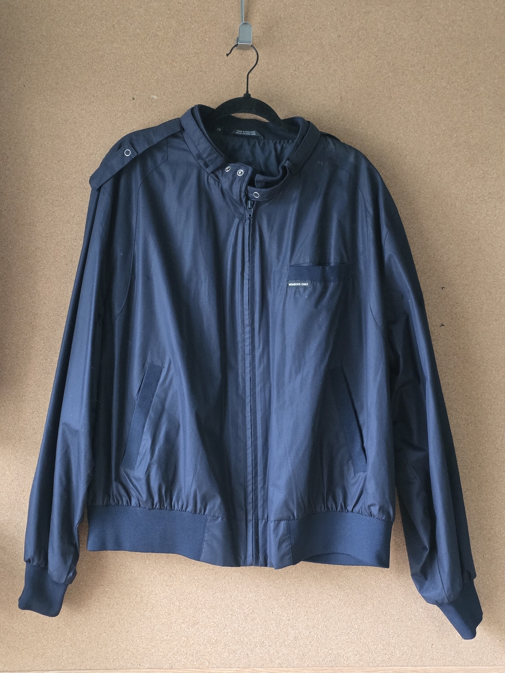 Members Only Navy Zip-Front Bomber Jacket